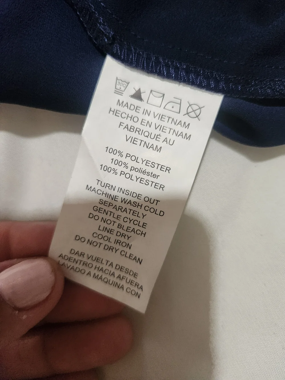 Michael Kors Navy Popover Blouse with White Trim and Gold Zip